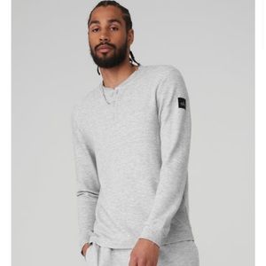 All Yoga Micro Waffle Fast Break Henley - Grey